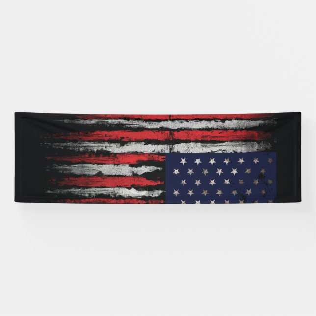 Grunge U.S.A flag Banner (Horizontal)