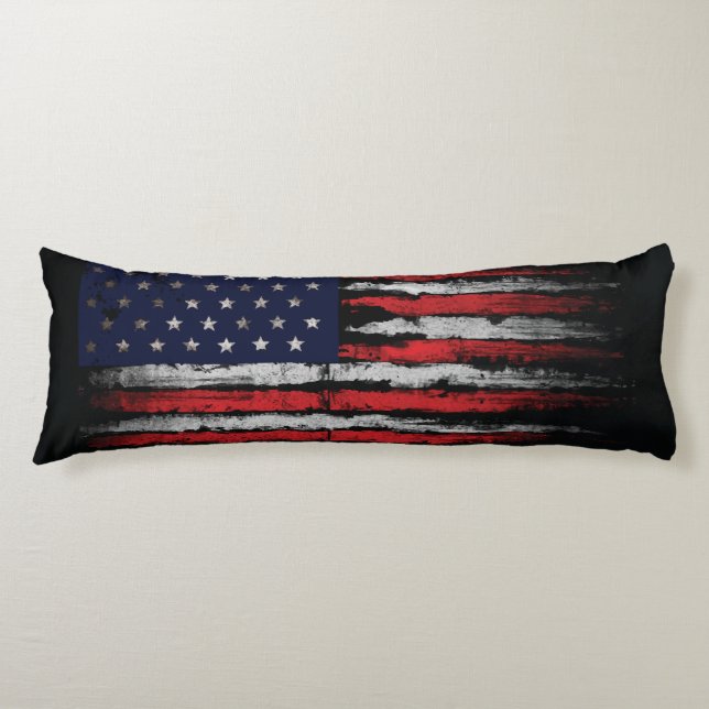 Grunge U.S.A flag Body Cushion (Front)