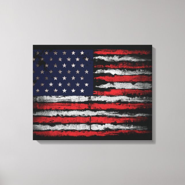 Grunge U.S.A flag Canvas Print (Front)