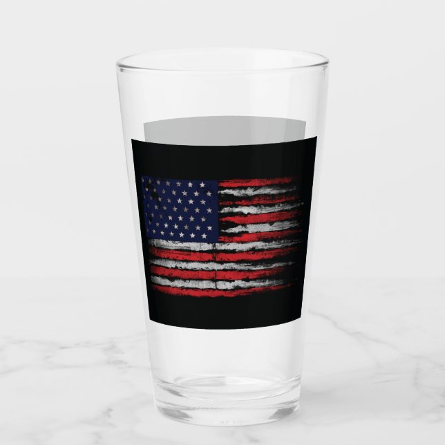 Grunge U.S.A flag Glass (Front)