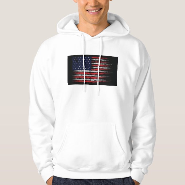 Grunge U.S.A flag  Hoodie (Front)