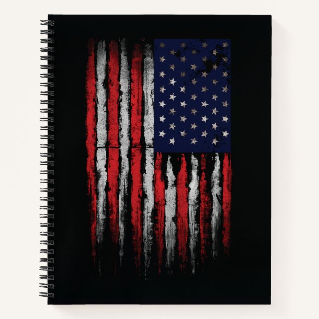 Grunge U.S.A flag Notebook (Front)