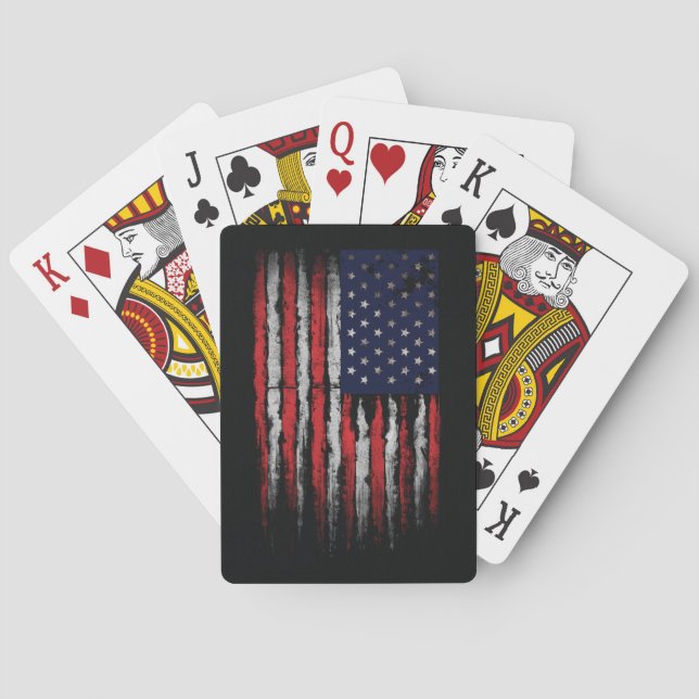 Grunge U.S.A flag Playing Cards (Back)