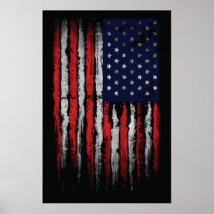 Grunge U.S.A flag Poster