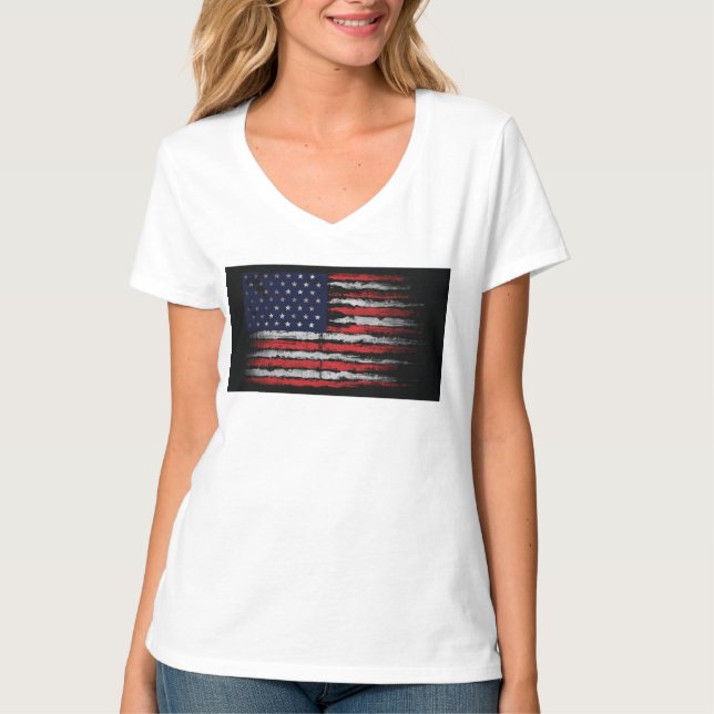 Grunge U.S.A flag  T-Shirt (Front)