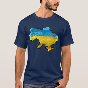 Grunge Ukraine Flag Map T-Shirt