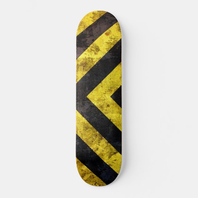 Grunge under construction stripes skateboard (Front)