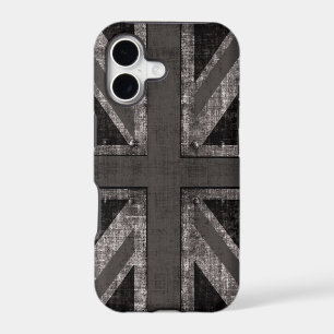 grunge union jack - black and white