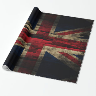Grunge Union Jack British Flag Wrapping Paper