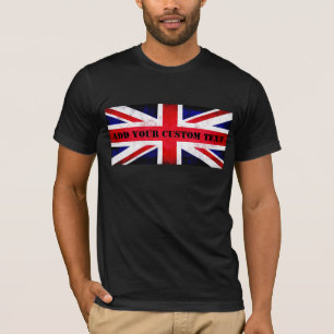 Grunge Union Jack Flag Custom Text T-Shirt
