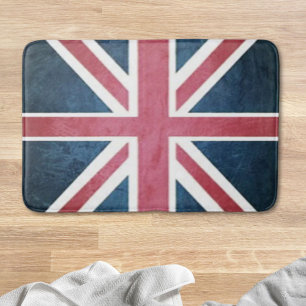 Grunge United kingdom british union jack flag Bath Mat