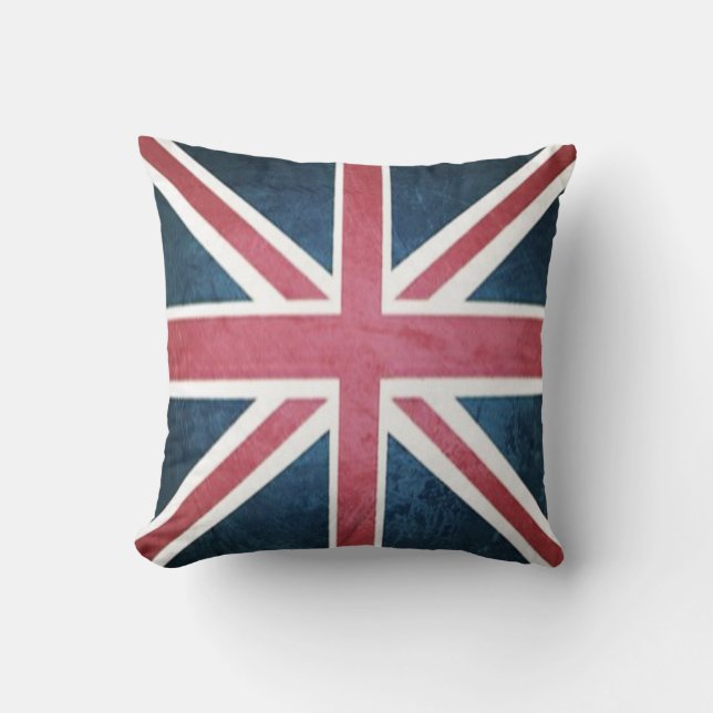 Grunge United kingdom british union jack flag Cushion (Front)