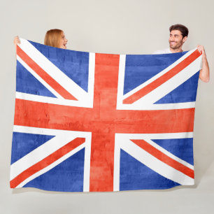 Grunge United Kingdom Flag Fleece Blanket