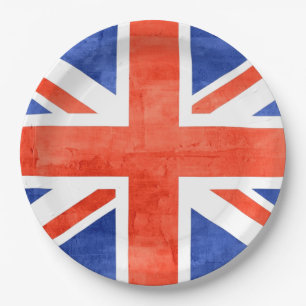 Grunge United Kingdom Flag Paper Plate