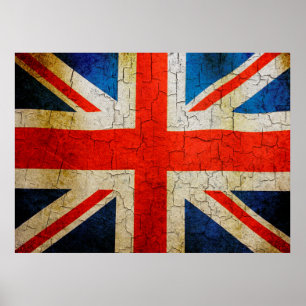 Grunge United Kingdom flag Poster