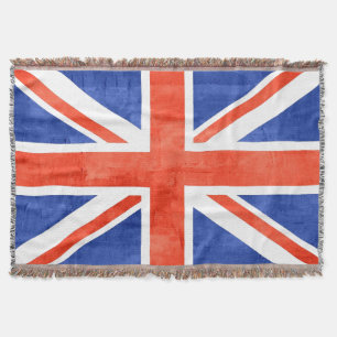 Grunge United Kingdom Flag Throw Blanket