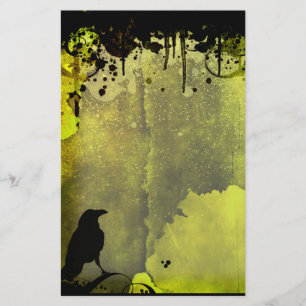 Grunge Urban Crow Stationery