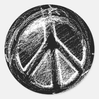 Grunge Urban Peace Sign Sketch Classic Round Sticker
