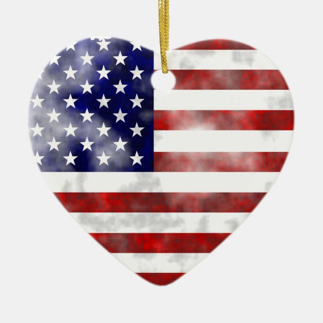 Grunge Usa Ceramic Tree Decoration (Front)