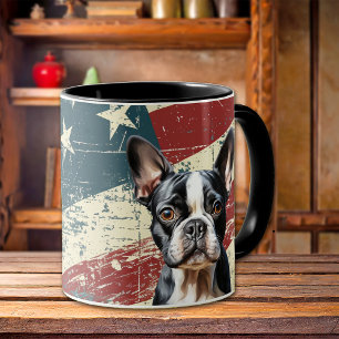 Grunge USA Flag French Bulldog Mug