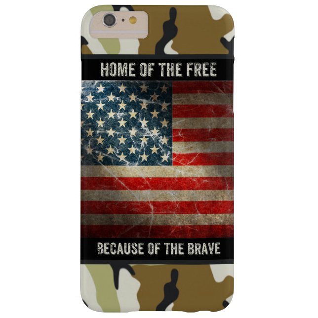 Grunge USA Flag on Camouflage iPhone 6 Plus Case (Back)