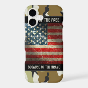 Grunge USA Flag on Camouflage iPhone 7 Case