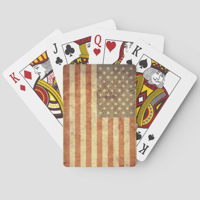 Grunge USA Flag Playing Cards (Back)