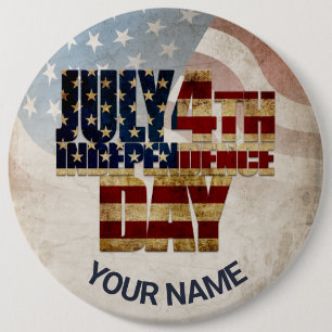 Grunge USA July 4th Independence Graphic 6 Cm Round Badge