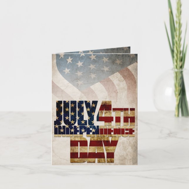 Grunge USA July 4th Independence Graphic Card (Front)