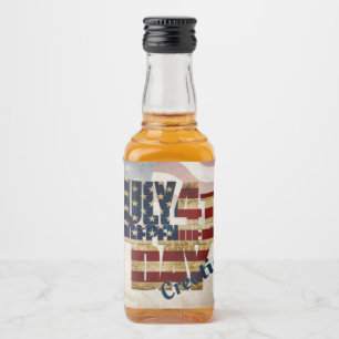 Grunge USA July 4th Independence Graphic Liquor Bottle Label