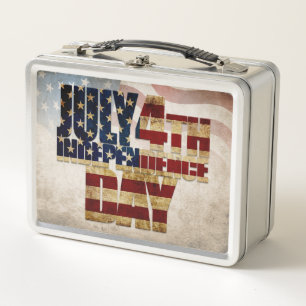 Grunge USA July 4th Independence Graphic Metal Lunch Box