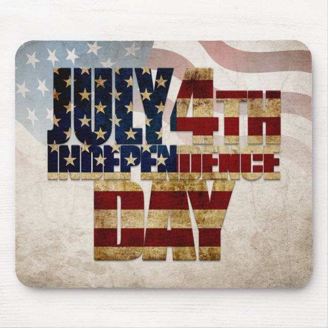 Grunge USA July 4th Independence Graphic Mouse Mat (Front)