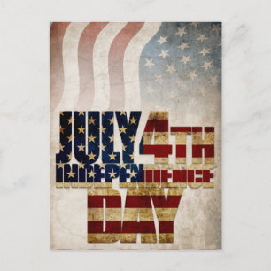 Grunge USA July 4th Independence Graphic Postcard