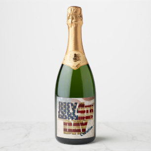 Grunge USA July 4th Independence Graphic Sparkling Wine Label