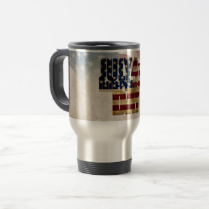 Grunge USA July 4th Independence Graphic Travel Mug