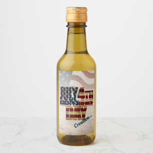 Grunge USA July 4th Independence Graphic Wine Label