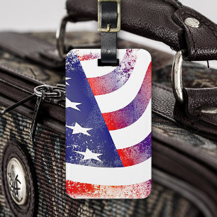 Grunge USA Stars and Stripes Flag Luggage Tag