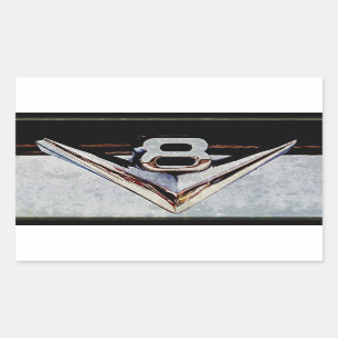 Grunge V8 Big Block Emblem Rectangular Sticker