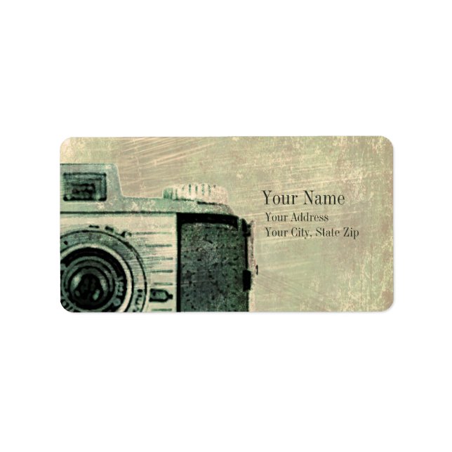 Grunge Vintage Camera Label (Front)