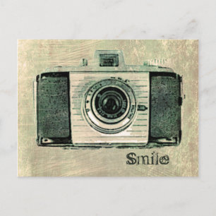 Grunge Vintage Camera Postcard
