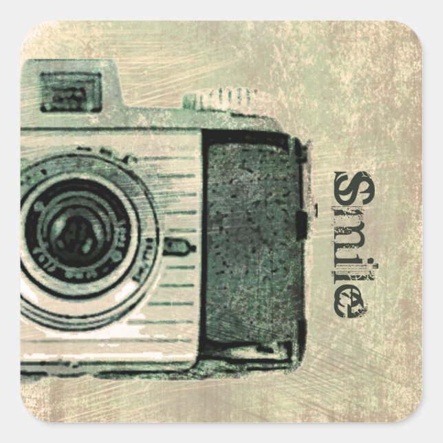 Grunge Vintage Camera Sticker (Front)