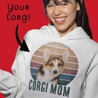 Grunge Vintage Distressed Pet Photo Corgi Dog Mum
