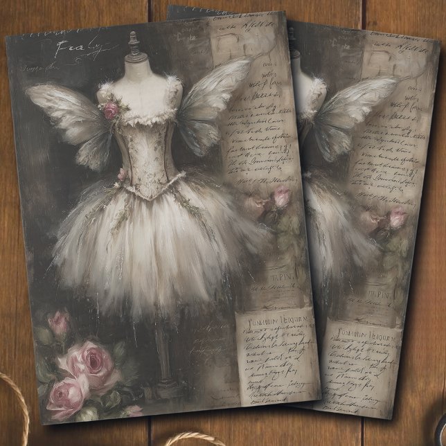 Grunge Vintage Fairy Ballerina Costume Decoupage  Tissue Paper (Creator Uploaded)