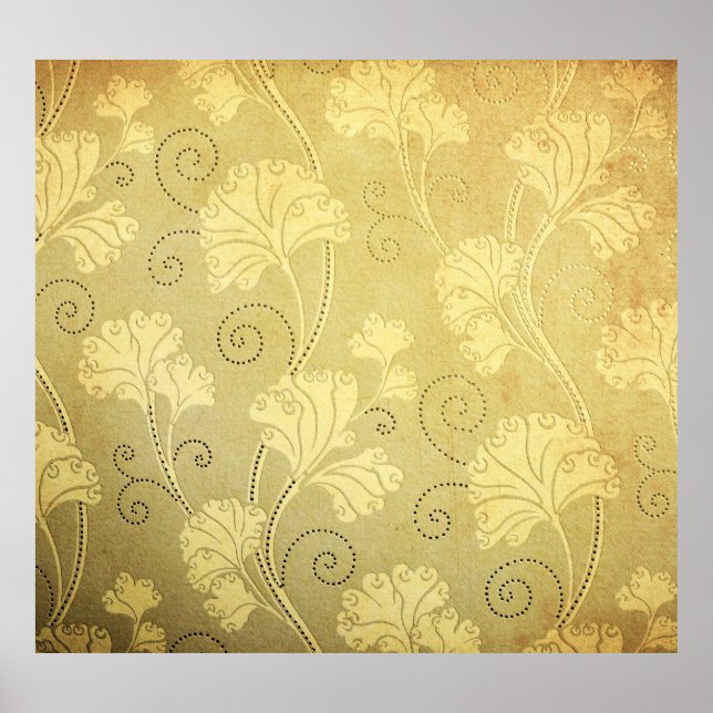 Grunge vintage flower pattern. poster (Front)