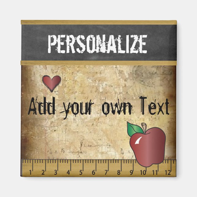 Grunge Vintage Rustic Teacher Design Magnet (Front)