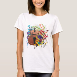 Grunge Violin Illustration T-Shirt