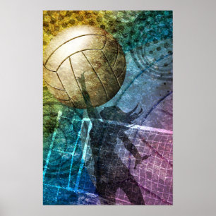 Grunge Volleyball Poster