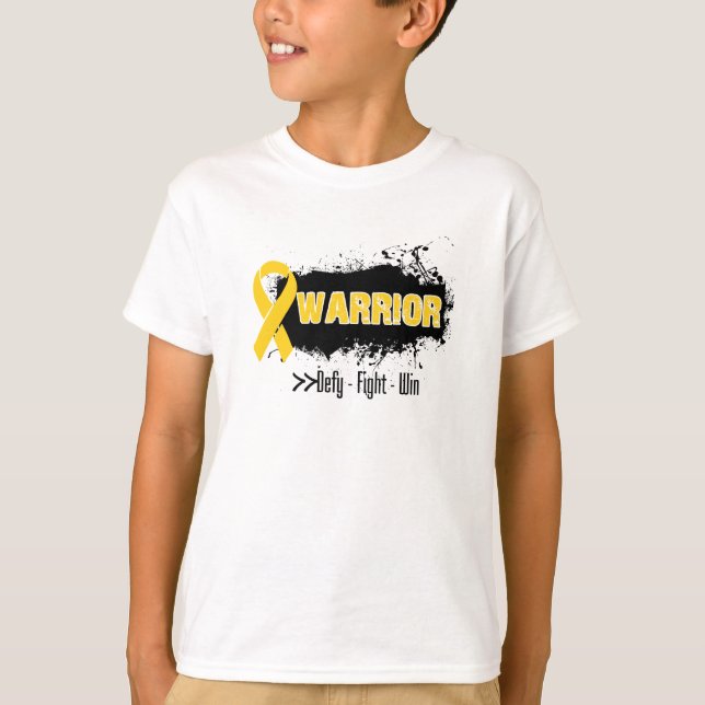 Grunge - WARRIOR - Childhood Cancer T-Shirt (Front)