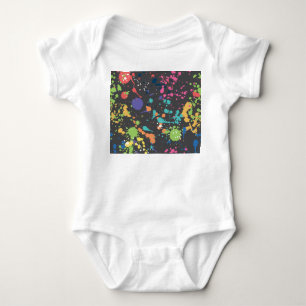 Grunge Watercolor: Colourful Spots Pattern. Baby Bodysuit
