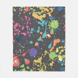 Grunge Watercolor: Colourful Spots Pattern. Fleece Blanket